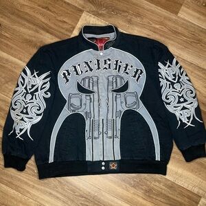 JH DESIGN MARVEL PUNISHER Racing Jacket Vintage Jeff Hamilton Sz 3xl